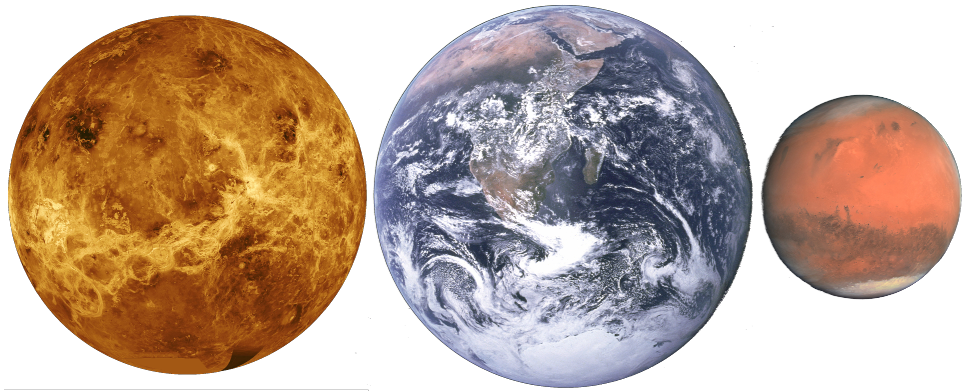 Znáš tyhle planety? Venuše, Země a Mars